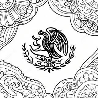 Pagina da Colorare Bandiera Messicana | pagina da colorare Messicano