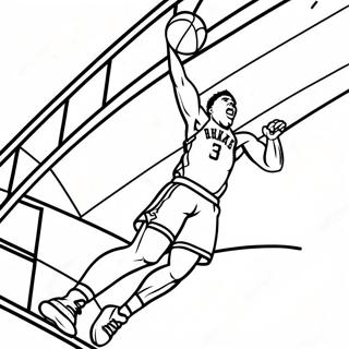 Pagina da Colorare Giannis che Schiaccia nel Basket | pagina da colorare Giannis