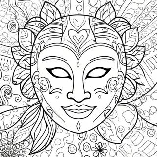 Pagina da Colorare di Maschera Colorata | pagina da colorare Maschera
