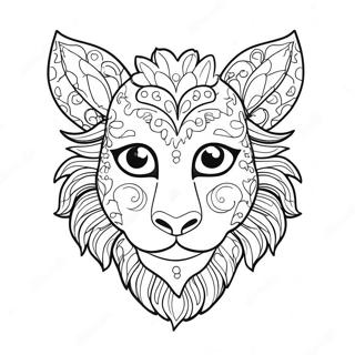 Pagina da Colorare di Maschera di Animale Divertente | pagina da colorare Maschera