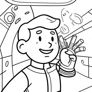 Pagina da Colorare di Vault Boy di Fallout | pagina da colorare Fallout