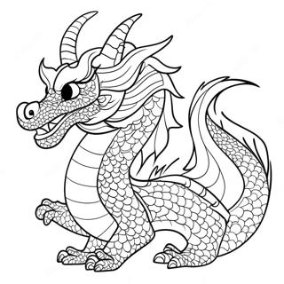 Pagina da Colorare del Drago Cinese | pagina da colorare Cinese