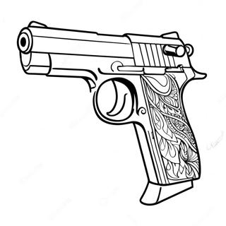 Pagina da Colorare della Pistola Realistica | pagina da colorare Fucile