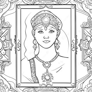Pagina da Colorare delle Carte dei Tarocchi Mistici | pagina da colorare Tarocchi