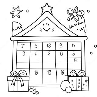 Pagina da Colorare del Calendario dell'Avvento | pagina da colorare Avvento