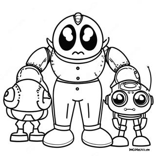 Pagina da colorare del malvagio Dr. Eggman con robot | pagina da colorare Dottor Eggman