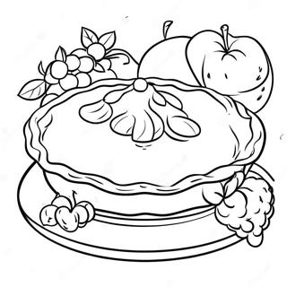 Pagina da Colorare della Torta di Frutta | pagina da colorare Torta