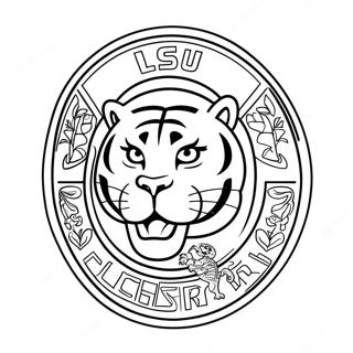 Pagina da Colorare del Logo LSU Tigers | pagina da colorare LSU