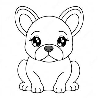 Pagina da Colorare di Cucciolo Frenchie | pagina da colorare Francese