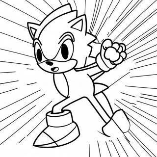 Pagina da colorare di Silver Sonic in azione | pagina da colorare Sonic Argento