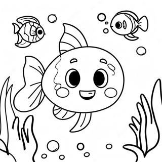 Pagina da Colorare di Bebefinn Carino Sott'acqua | pagina da colorare Bebefinn