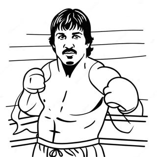 Pagina da Colorare di Rocky Balboa che Boxe | pagina da colorare Rocky