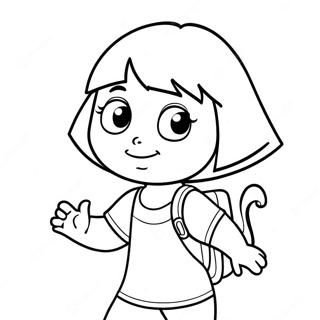 Pagina da Colorare Dora l'Esploratrice | pagina da colorare Dora e Boots