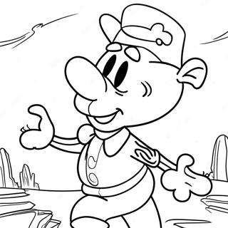 Pagina da Colorare di Eustace Bagge che Spaventa Coraggio | pagina da colorare Courage il Cane Codardo