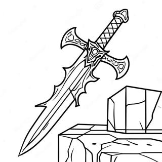 Pagina da Colorare della Spada di Minecraft | pagina da colorare Spada Minecraft