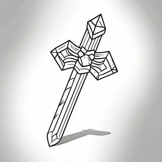 Pagina da Colorare della Spada di Diamante di Minecraft | pagina da colorare Spada Minecraft