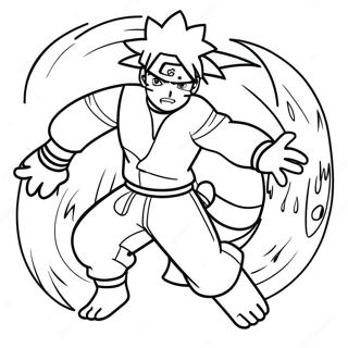 Pagina da Colorare di Naruto che si Trasforma in Nove Code | pagina da colorare Naruto Nove Code