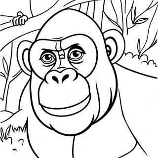 Pagina da Colorare di Gorilla | pagina da colorare Gorilla