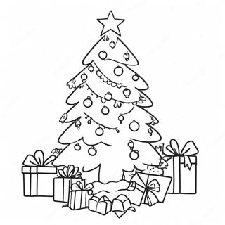 Pagina da Colorare dell'Albero di Natale Difficile | pagina da colorare Natale Difficile