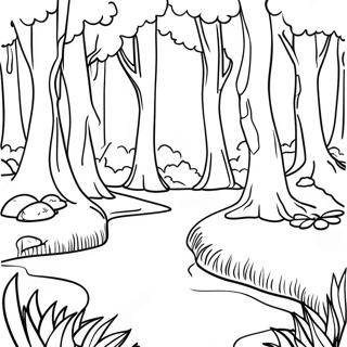 Pagina da Colorare Inversa con Foresta Incantata | pagina da colorare Invertito