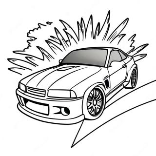 Pagina da Colorare di Auto JDM Sportive | pagina da colorare Auto JDM