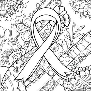 Pagina da Colorare del Nastro della Consapevolezza sul Cancro | pagina da colorare Cancro