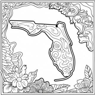 Pagina da Colorare della Contorno dello Stato della Florida | pagina da colorare Florida