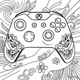 Pagina da Colorare di Controller Xbox Cool con Colori Vivaci | pagina da colorare Controller Xbox