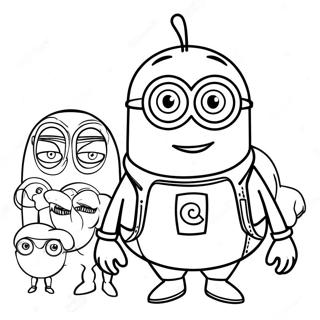 Pagina da Colorare dei Minions con Gru | pagina da colorare Gru