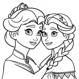 Pagina da Colorare di Elsa e Anna | pagina da colorare Elsa e Anna