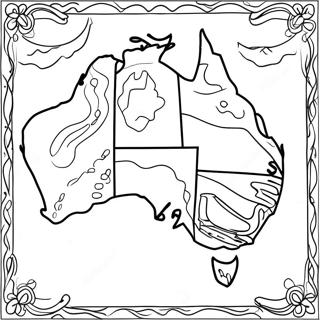 Pagina da colorare dell'Australia | pagina da colorare Australia