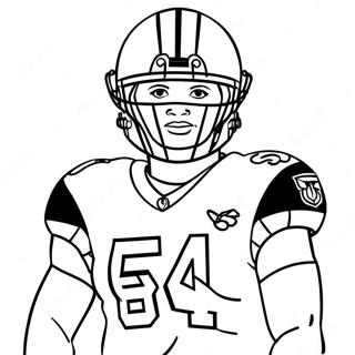 Pagina da Colorare di Lamar Jackson in Uniforme da Gioco | pagina da colorare Lamar Jackson
