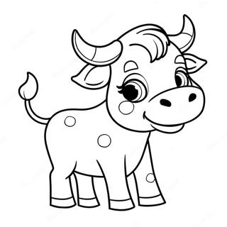 Pagina da Colorare del Toro Carino dei Cartoni Animati | pagina da colorare Toro