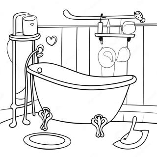 Pagina da Colorare di Accessori per il Bagno Carini | pagina da colorare Bagno