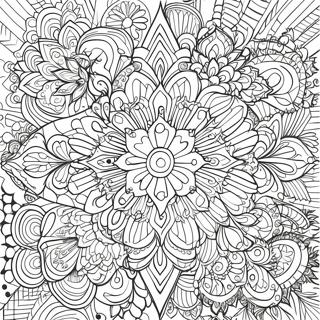 Pagina da Colorare Design Intricato di Kaleidoscopio | pagina da colorare Caleidoscopio