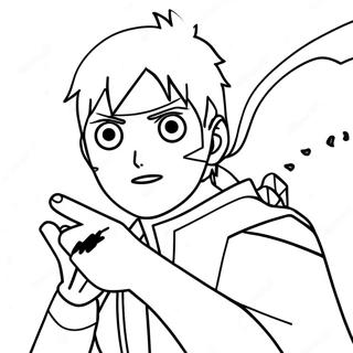 Pagina da Colorare Boruto in Azione | pagina da colorare Boruto