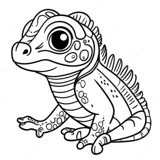 Pagina da Colorare Cucciolo di Iguana Carino | pagina da colorare Iguana