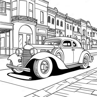 Pagina da colorare di un'auto classica | pagina da colorare Auto Classiche