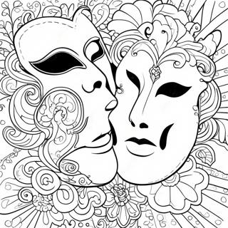 Pagina da Colorare Maschere Teatrali Colorate | pagina da colorare Teatro