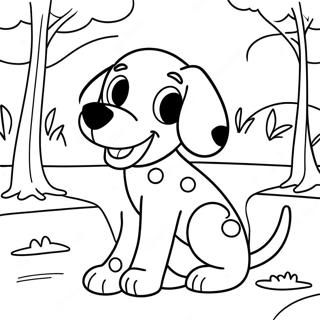 Pagina da Colorare Cucciolo di Dalmata che Gioca nel Parco | pagina da colorare Dalmata