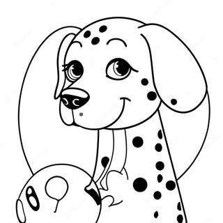 Pagina da Colorare Dalmata Maculato con Palla | pagina da colorare Dalmata