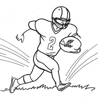 Pagina da Colorare Giocatore di Football che Corre | pagina da colorare NFL