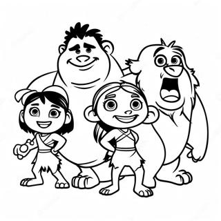 Pagina da Colorare dell'Avventura della Famiglia Croods | pagina da colorare Croods