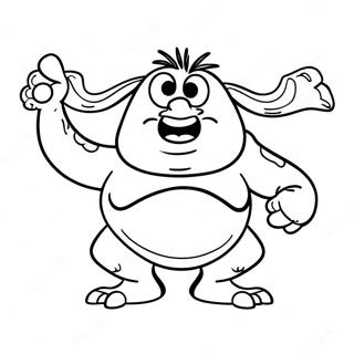 Pagina da Colorare di Grug Crood in Azione | pagina da colorare Croods