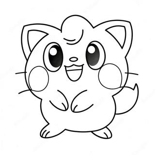 Pagina da Colorare Jigglypuff Carino che Canta | pagina da colorare Jigglypuff