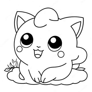 Pagina da Colorare Jigglypuff Adorabile e Sonnolento | pagina da colorare Jigglypuff