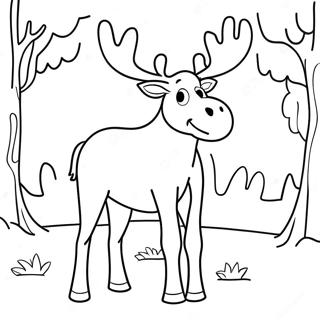 Pagina da Colorare di Tyrone l'Alce Amichevole | pagina da colorare Backyardigans