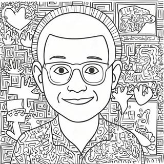Pagina da Colorare di Keith Haring | pagina da colorare Keith Haring