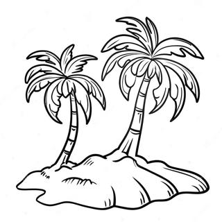 Pagina da colorare di una palma da cocco | pagina da colorare Cocco
