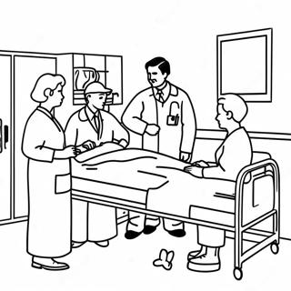Pagina da Colorare della Scena Ospedaliera | pagina da colorare Ospedale